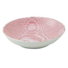 細縞 17.5cm浅ボウル 赤【まとめ買い商品】