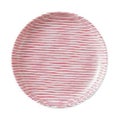 細縞 19cm丸皿 赤【まとめ買い商品】