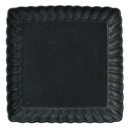 かすみ 黒 13.5cm正角皿【まとめ買い商品】