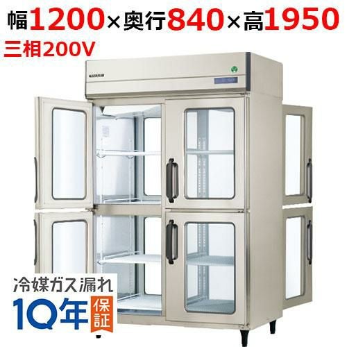 GPD-120RDX-G(旧：GPD-120RMD-G) 【フクシマガリレイ】ノンフロン縦型パススルー冷蔵庫(ガラス扉仕様） 幅1200×奥行840×高さ1950