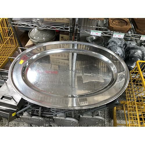 中古】ステンレス 小判皿 24インチ 幅600×奥行440×高さ14 【送料別途