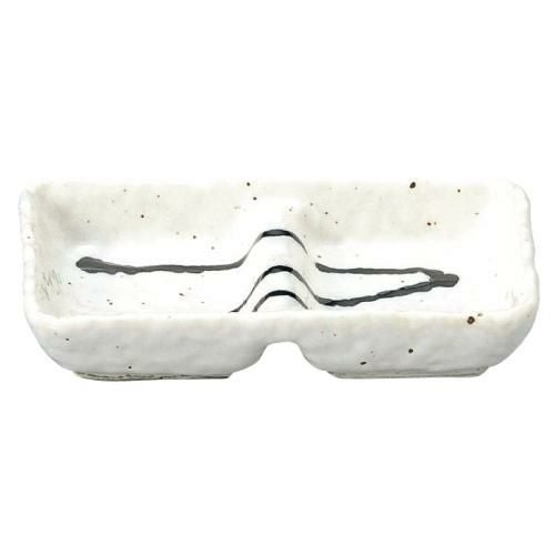 粉引黒ライン 石目2品盛【まとめ買い商品】