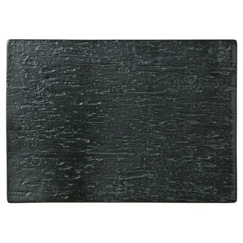 【漆黒 28cmプレート】角皿 幅288mm×奥行206mm×高さ9mm【業務用】【グループB】【プロ用】【まとめ買い商品】