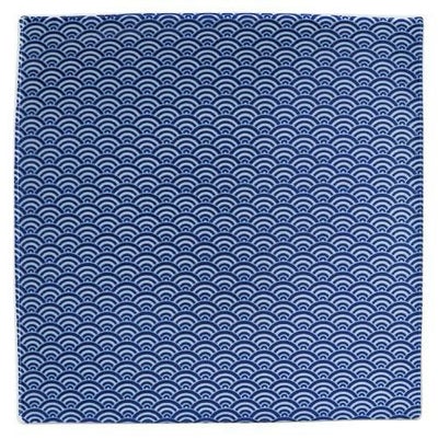青海波 19.5cmスクエアープレート 青【まとめ買い商品】