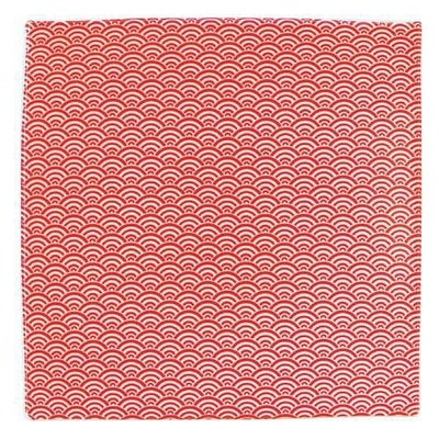 青海波 19.5cmスクエアープレート 赤【まとめ買い商品】
