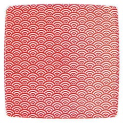 青海波 13.5cmスクエアープレート 赤【まとめ買い商品】