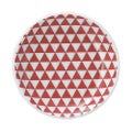 山格子 10cm丸皿 赤【まとめ買い商品】