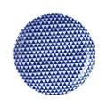 山格子 19cm丸皿 青【まとめ買い商品】