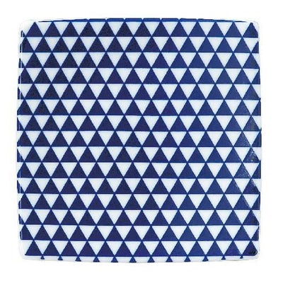 山格子 13.5cmスクエアープレート 青【まとめ買い商品】
