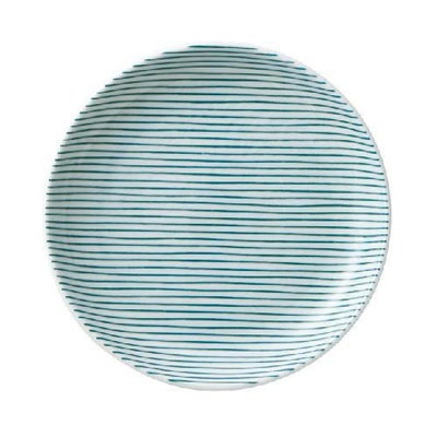 細縞 15cm丸皿 緑【まとめ買い商品】
