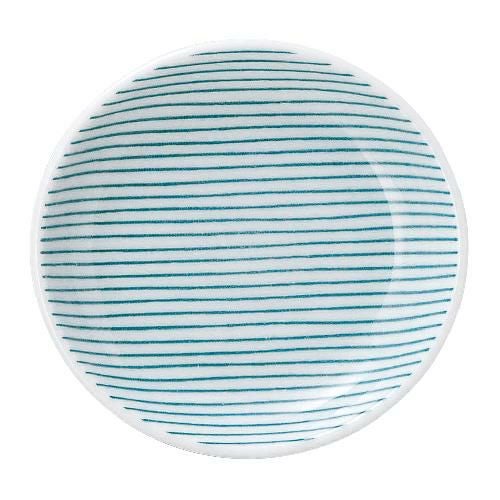 細縞 10cm丸皿 緑【まとめ買い商品】