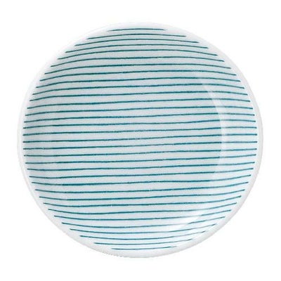 細縞 10cm丸皿 緑【まとめ買い商品】