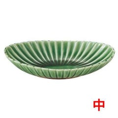 かすみ 緑 楕円皿中【まとめ買い商品】