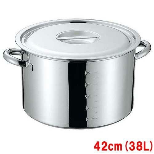 クローバー 電磁モリブデン 半寸胴鍋(目盛付)42cm