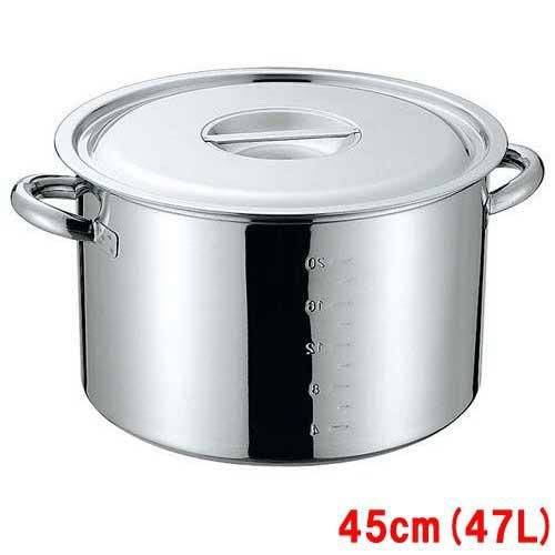 クローバー 電磁モリブデン 半寸胴鍋(目盛付)45cm