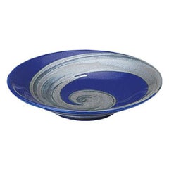 銀彩ブルー リップル4.0皿 ブルー【まとめ買い商品】