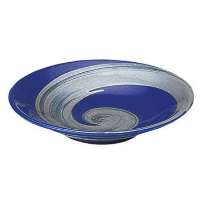 銀彩ブルー リップル4.0皿 ブルー【まとめ買い商品】