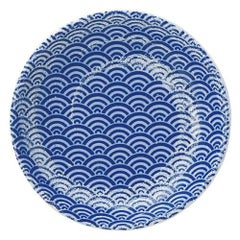 青海波 白渦 10cm丸皿【まとめ買い商品】