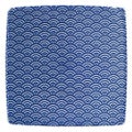 青海波 13.5cmスクエアープレート 青【まとめ買い商品】
