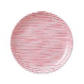 細縞 15cm丸皿 赤【まとめ買い商品】