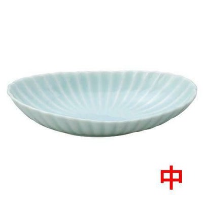かすみ 青白 楕円皿中【まとめ買い商品】