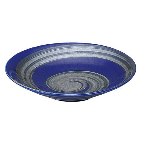 銀彩ブルー リップル5.0皿 ブルー【まとめ買い商品】