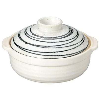 粉引黒ライン 石目6号鍋【まとめ買い商品】