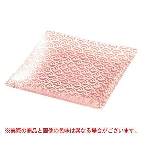 青海波 ピンク 13.5cm正角皿 ピンク【まとめ買い商品】
