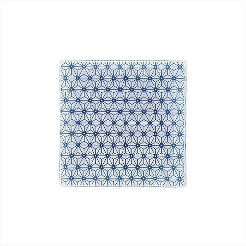麻の葉 ブルー 11.5cm正角皿 ブルー【まとめ買い商品】