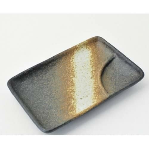 【飲食店定番】TB 6.0仕切角皿 備前/20入