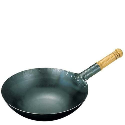 山田 鉄 打出木柄 中華片手鍋 36cm