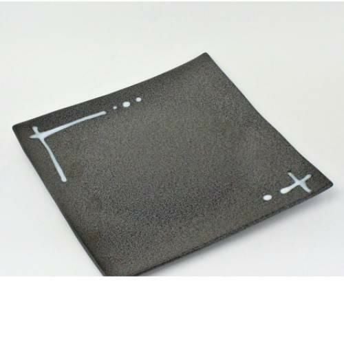 【飲食店定番】TB 天目正角大皿 点線/1入