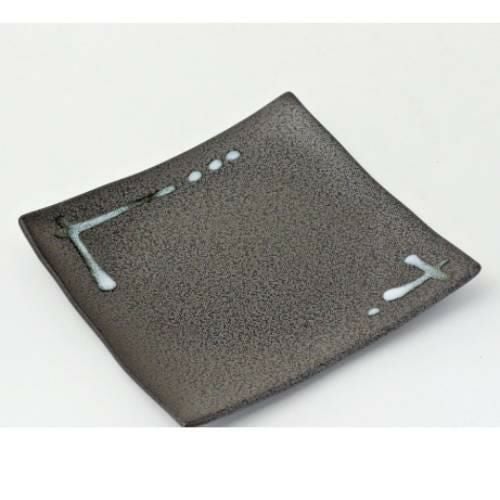 【飲食店定番】TB 天目正角中皿 点線/1入