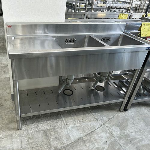 KPM2-1000,KPMC2-1000【東製作所】二槽水切シンク【組立式】 幅1000
