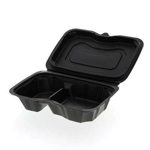 【1枚/約57円】リスパック 弁当容器 バイオデリカシェルBOX 60-1 黒 25枚