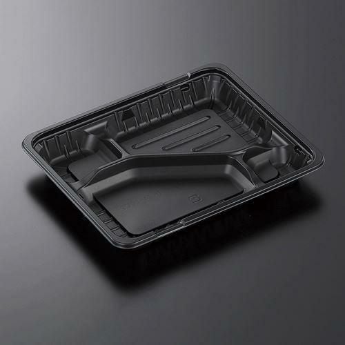 中央化学 幕の内・弁当容器 CTガチ弁L IK24-20C2 BK 本体 黒 50枚///小物送料対象商品