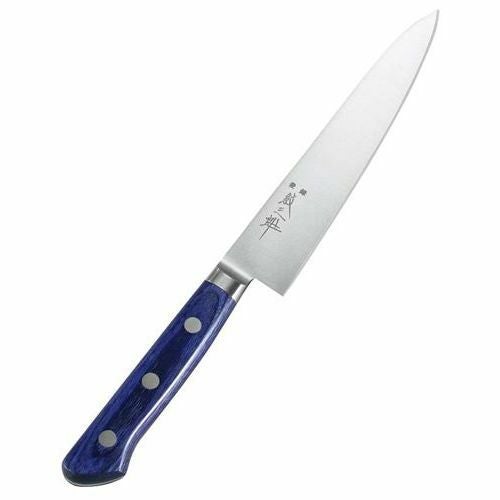 紋三郎 モリブデン鋼 ツバ付 青合板 ペティ 12cm