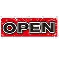 「OPEN」 (赤地) のぼり屋工房【N】【受注生産品】
