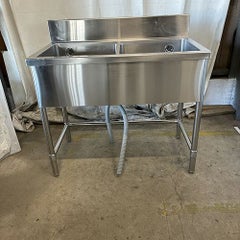中古】二槽シンク BGあり タニコー 幅1000×奥行600×高さ800 【送料別途 
