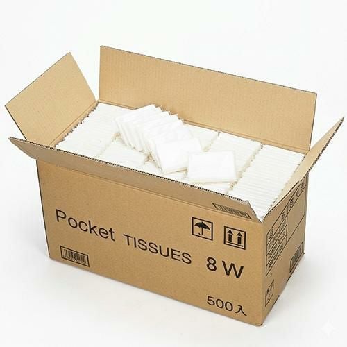 販促用品 ポケットティッシュ8W 無地 500個