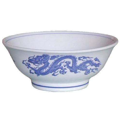 染付竜華 丸反7寸丼