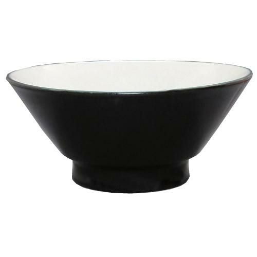 黒釉(中白) 切立高台7寸丼