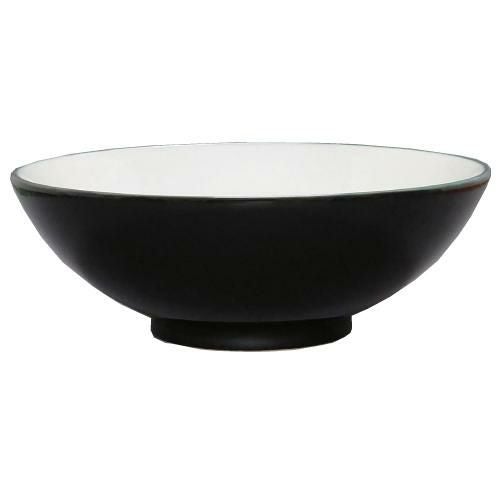 黒釉(中白) 丸6寸丼