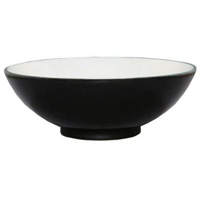 黒釉(中白) 丸6寸丼