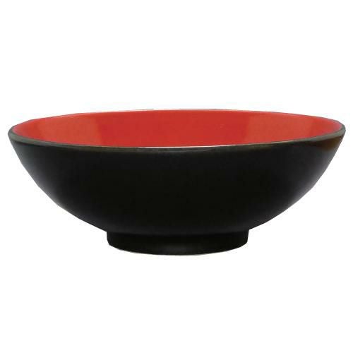 柚子黒(中赤) 丸6.3寸丼