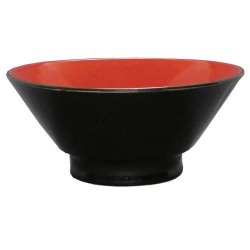 柚子黒(中赤) 切立高台6.3寸丼