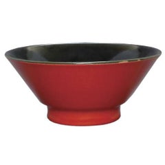 柚子赤(中黒) 切立高台7寸丼