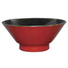 柚子赤(中黒) 切立高台6.3寸丼