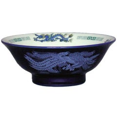 ルリ白竜 7寸反高台丼