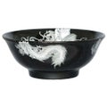 イングレーズ昇龍(白) 黒釉丸反7寸丼